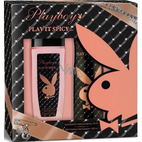 Playboy Play It Spicy parfumovaný dezodorant sklo pre ženy 75 ml + dezodorant sprej 150 ml, kozmetická sada