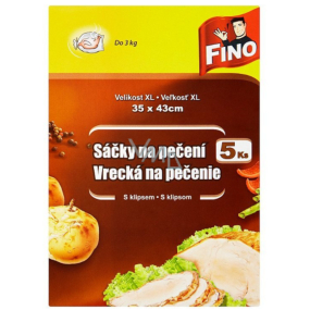 Fino Vrecká na pečenie so štipcom veľkosť Xl 35 x 43 cm 5 kusov