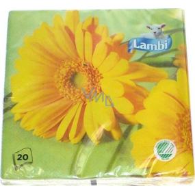 Lambi Papierové obrúsky 3 vrstvové 33 x 33 cm 20 kusov Velikonočví Gerbera