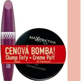 Max Factor Clump Defy riasenka 13,1 ml + make-up & púder Creme Puff 05 21 g, kozmetická sada