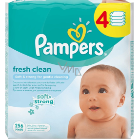 Pampers Fresh Clean vlhčené obrúsky pre deti 4 x 64 kusov