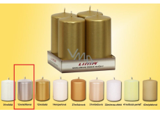 Lima Sviečka hladká metal strieborná valec 50 x 100 mm 4 kusy