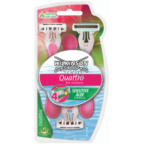 Wilkinson Quattro for Woman Sensitive holiaci strojček 3 kusy