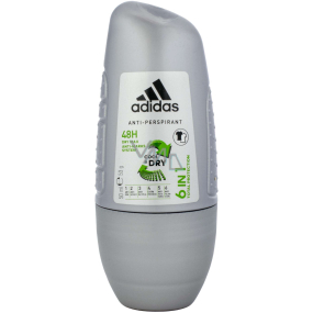 Adidas Cool & Dry 48h 6v1 guličkový antiperspirant dezodorant roll-on pre mužov 50 ml