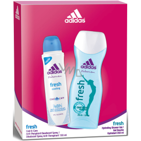 Adidas Cool & Care 48h Fresh Cooling antiperspitant dezodorant sprej pre ženy 150 ml + Fresh sprchový gél 250 ml, kozmetická sada