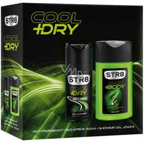 Str8 Cool + Dry Breezy Drive antiperspirant sprej 150 ml + sprchový gél 250 ml, pre mužov darčeková sada
