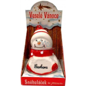 Nekupto Snehuliačik s menom Barbora Vianočné dekorácie rozmer 8 cm