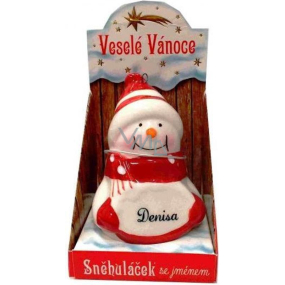 Nekupto Snehuliačik s menom Denisa Vianočné dekorácie rozmer 8 cm