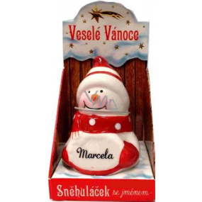 Nekupto Snehuliačik s menom Marcela Vianočné dekorácie rozmer 8 cm