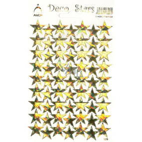 Arch Holografické dekoračné samolepky zlaté hviezdičky 1 arch