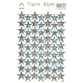 Arch Holografické dekoračné samolepky strieborné hviezdičky 1 arch