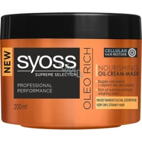 Syoss Supreme Selection Oleo Rich regeneračná olejová krémová maska na vlasy 200 ml