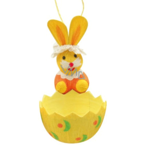 Zajačik s košíčkom žltým 12 x 6 cm