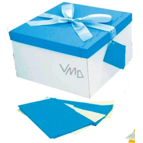 Anjel Darčeková krabička skladacia s mašľou modrá 25 x 25 x 14,5 cm 1 kus