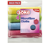 Söke Microfibre Cloths viacúčelová utierka z mikrovlákna 30 x 30 cm 4 kusy