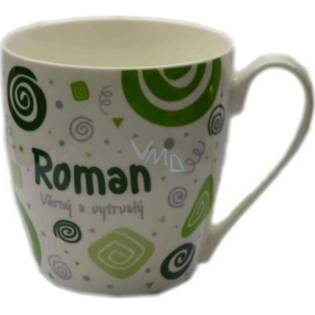 Nekupto Twister hrnček s menom Roman zelený 0,4 litra