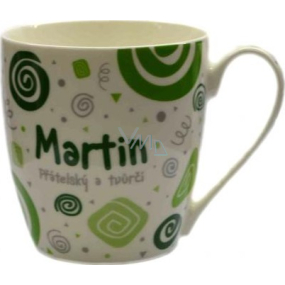 Nekupto Twister hrnček s menom Martin zelený 0,4 litra