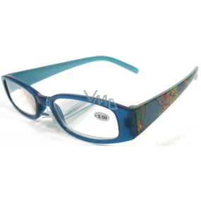 Berkeley Čítacie dioptrické okuliare +3,5 modré s kytkama CB02 1 kus ER4130