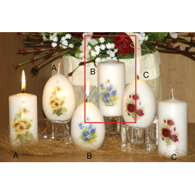 Lima Vôňa Kvetín Fialka vonná sviečka biela s obtiskom valec 50 x 100 mm 1 kus