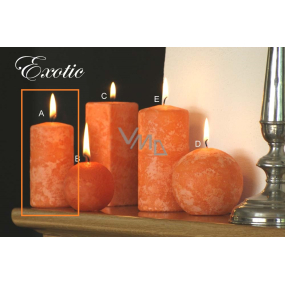 Lima Mramor Exotic vonná sviečka oranžová valec 50 x 100 mm 1 kus