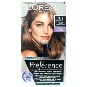 Loreal Paris Préférence farba na vlasy 7.1 Iceland Blond popolavá