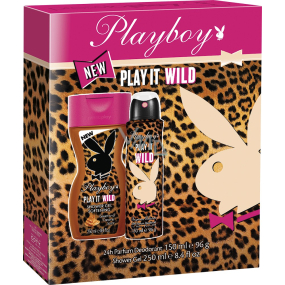 Playboy Play It Wild for Her dezodorant sprej 150 ml + sprchový gél 250 ml, kozmetická sada