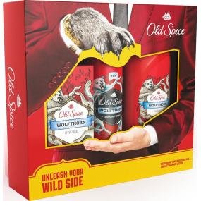 Old Spice Wolfthorn dezodorant sprej 125 ml + sprchový gél 250 ml + voda po holení 100 ml, kozmetická sada