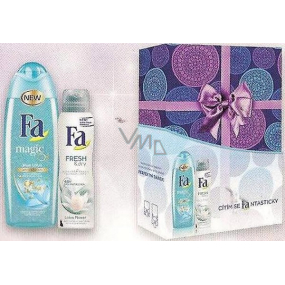Fa Magic Blue Lotus sprchový gél 250 ml + Fa Fresh & Dry lotus Flower dezodorant sprej pre ženy 150 ml, kozmetická sada
