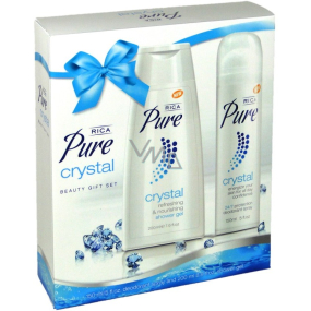 Rica Pure Crystal sprchový gél 200 ml + dezodorant sprej pre ženy 150 ml, kozmetická sada