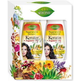 Bion Cosmetics Keratín & Arganový olej regeneračný šampón 260 ml + regeneračný kondicionér 260 ml, kozmetická sada