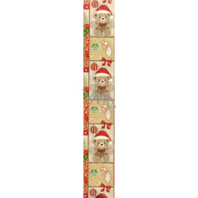 Nekupto Darčekový baliaci papier 70 x 500 cm Vianočný Svetlohnedý medvedík