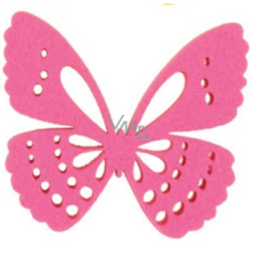 Motýľ z filcu ružový dekorácie 6 cm