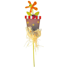Kvetináč s oranžovým veterníkom zápich 9 cm + špajle