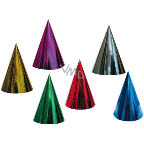 Klobúčik karnevalový hologramový rôzne farby 6 kusov v balení