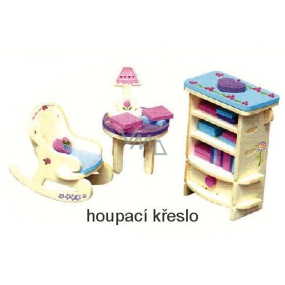 Mini Dream Home Drevené puzzle nábytok snov 04 Hojdacie kreslo 20 x 15 cm