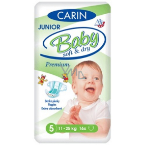 Carin Baby Soft & Dry Junior 5, 11 -25 kg plienkové nohavičky 16 kusov