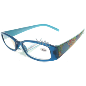 Berkeley Čítacie dioptrické okuliare +1,5 modré s kytkama 1 kus ER4130