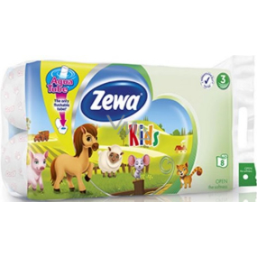 Zewa Kids Aqua Tube toaletný papier 3 vrstvový 150 útržkov 8 kusov, rolička, ktorú môžete spláchnuť