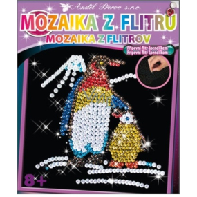 Mozaika z flitrov 8+ Tučniaci 35 x 26 cm