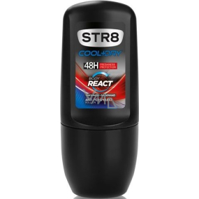 Str8 Cool + Dry Body React 48h guličkový antiperspirant dezodorant roll-on pre mužov 50 ml