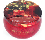 Heart & Home Hrejivé vianoce Sójová vonná sviečka v plechovke horí až 30 hodín 125 g