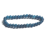 Achátový náramok modrý drak elastický prírodný kameň, guľôčka 6 mm / 16 - 17 cm