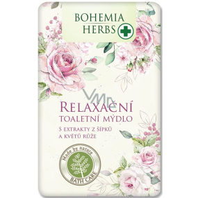 Bohemia Gifts Šípkové a ružové relaxačné toaletné mydlo s glycerínom 100 g