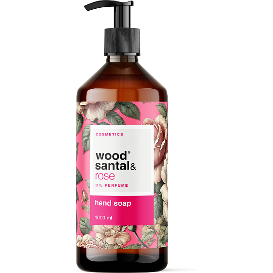 Wood Santal & Rose tekuté mydlo na ruky 1 l, dávkovač