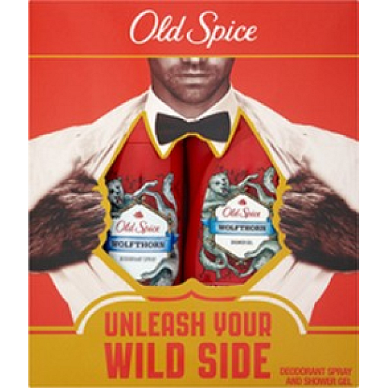 Old Spice Wolfthorn dezodorant sprej 125 ml + sprchový gél 250 ml, kozmetická sada