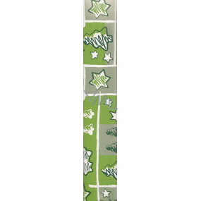 Nekupto Darčekový baliaci papier 70 x 200 cm Vianočný Svetlo zelený biela hviezda