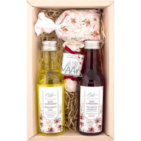 Bohemia Gifts Wine Spa Vínna kozmetika Hroznový olej a extrakt z vínnej révy sprchový gél 200 ml + šampón na vlasy 200 ml + mydlo 30 g + soľ do kúpeľa v sáčku 150 g, kozmetická sada