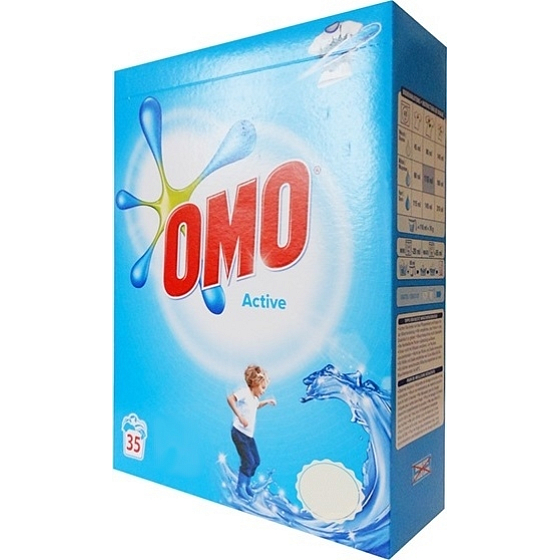Omo Active prášok na pranie, biele prádlo 35 dávok 2,45 kg