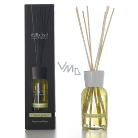 Millefiori Milano Natural Lemon Grass - Citrónová tráva Difuzér 100 ml + 7 stebiel v dĺžke 25 cm do menších priestorov vydrží 5-6 týždňov