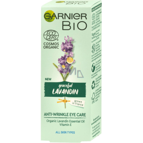Garnier Bio Graceful Lavandin Organický levanduľový olej a vitamín E očný krém proti vráskam pre všetky typy pleti 15 ml